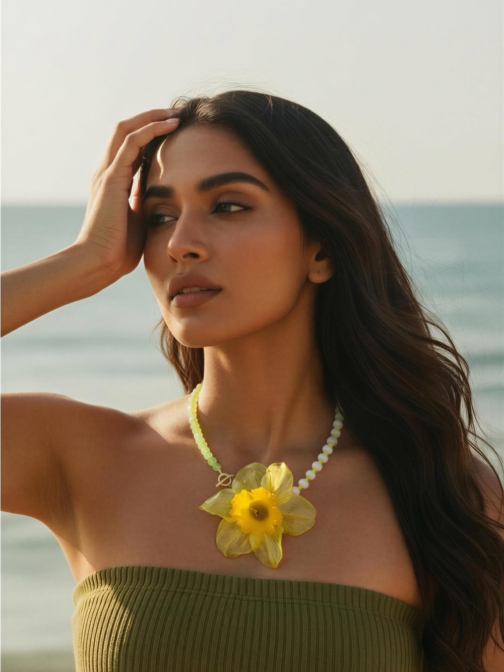 Yellow Floral Statement Necklace - Women Jewelry